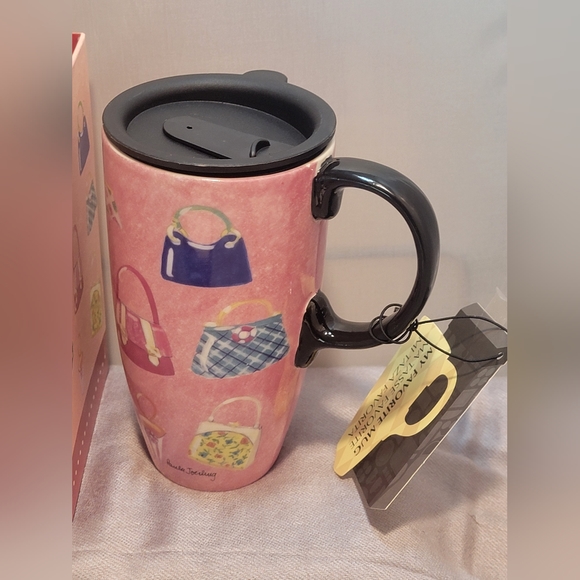 Paula Joerling Cypress Home Mug Pink Purse Mug NWT 17oz - Picture 3 of 15